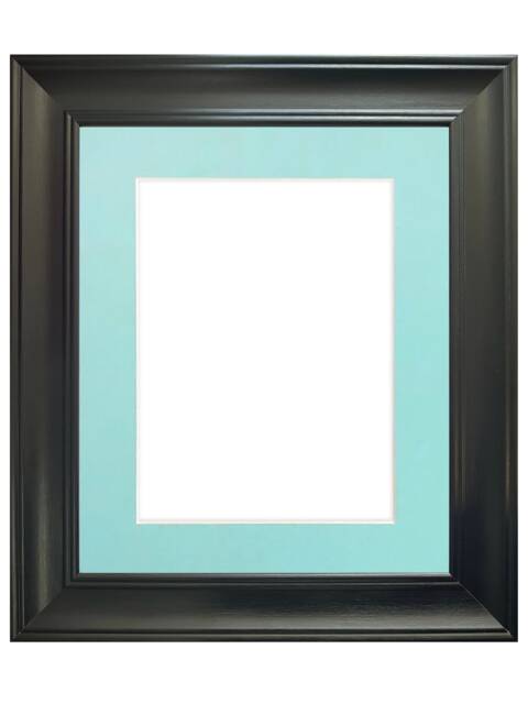 Scandi Black Picture Frame With Blue Mount - image 1