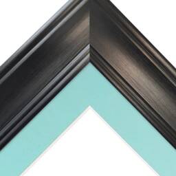 Scandi Black Picture Frame With Blue Mount - thumbnail 2