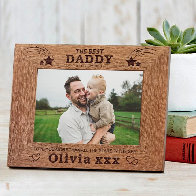 "Personalised Photo Frame Custom Gifts For Dad Daddy Fathers Day Gifts Laser Engraved 7""x5" - image 1