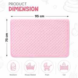 Personalised Baby Blanket Luxury Pink Bubble Style Grey Script Font Name Feet Print - thumbnail 4