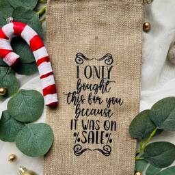 Wine/ Alcohol Jute Drawstring Reusable Bottle Bag Christmas Stocking Filler Novelty Gift Bags - thumbnail 2