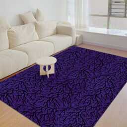 Purple Thorn Floor Mat, No-Pile Moody Maximalist Area Rug with Spooky Gothic Root & Vine Pattern, Black + Violet Goth Dark Academia Home Decor - thumbnail 4