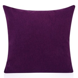 Recycled Brushed Damson Purple Filled Cushion, Velvet Feel