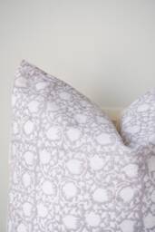 Block Print Pillow Cover Floral Batik, Ethnic Indian Textile - thumbnail 1