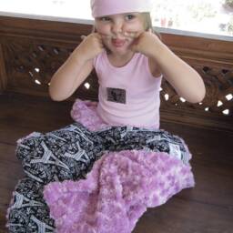 "Black & Lavender Eiffel Tower Baby Blanket, ""Tina's Journey" - thumbnail 2
