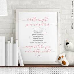Blush Pink Nursery Decor - On The Night You Were Born Inspirational Printable, As Newborn Wall Art Or Baby Shower Gift You Print 40307 - thumbnail 1