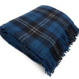 Soft Wool Tartan Blanket - 70x60 Inches Soft, Warm & Timeless Ramsay Blue - thumbnail 2