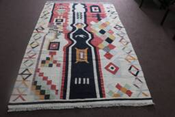 Kilim Rug 5X8, Modern Dhurrie Area Flat Weave Hand Made Wool Rug, To Order Rug. Size 5' X 8'/152 cm 244 - thumbnail 1