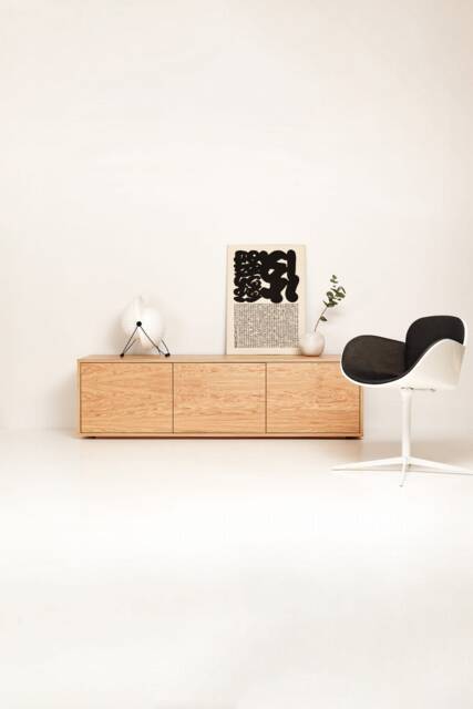 "Scandinavian Oak Sideboard, Tv Cabinet, Veneer 3 Doors, ""Primula" - image 1