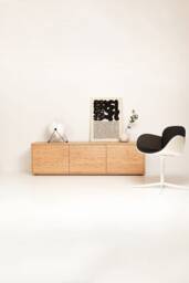 "Scandinavian Oak Sideboard, Tv Cabinet, Veneer 3 Doors, ""Primula"