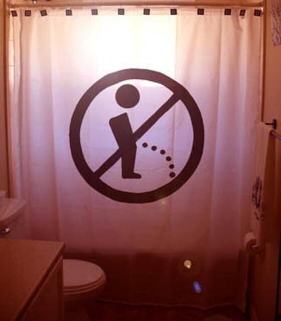 Funny Bathroom Shower Curtain, Novelty Kids Decor, Custom Length Fabric - image 1
