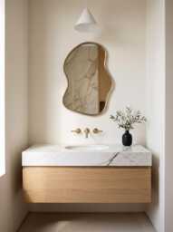 Irregular Brass Mirror - Organic Shape Vanity Wall Mirror, Gold Custom Bathroom Mirrors