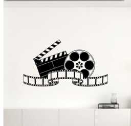 Cinema Wall Decal Movie Film Tape Poster Home Theater Action Sign Playroom Vinyl Sticker Print Gift Video Decor Strip Art 8-89 - thumbnail 1