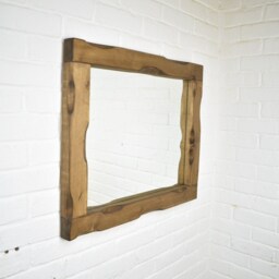 Wood Mirror - 7cm X 5cm Main Image Jacobean Irregular Design Chunky Distressed Driftwood Style Chic Dark