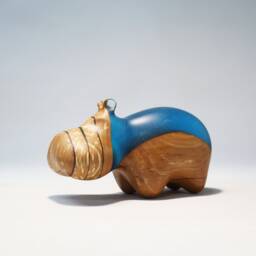 Duo Hippopotamus Sculpture - 2 - thumbnail 1