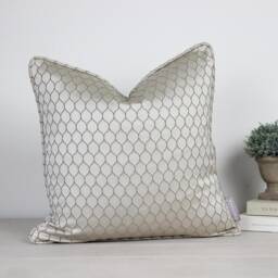 Neon Sand Beige Honeycomb Patterned Cushion