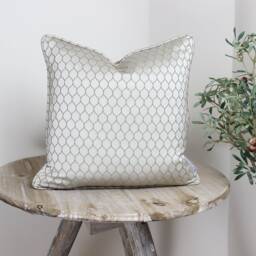 Neon Sand Beige Honeycomb Patterned Cushion - thumbnail 2
