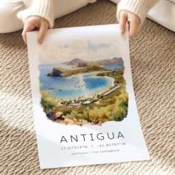 Antigua Print, Painting, Travel Gift, Art Wall Hanging, Home D??cor Art, Caribbean Cruise Memory, Engagement Gift - thumbnail 2