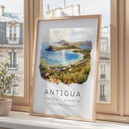 Antigua Print, Painting, Travel Gift, Art Wall Hanging, Home D??cor Art, Caribbean Cruise Memory, Engagement Gift - thumbnail 3