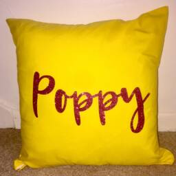 Kids Glitter Name Cushion - Personalised Kids Bedroom Girls - thumbnail 3