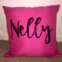 Kids Glitter Name Cushion - Personalised Kids Bedroom Girls - thumbnail 2