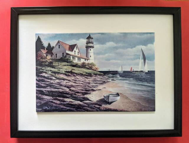 "Lighthouse Ceramic Wall Art Tile, 8"" By 12" - image 1