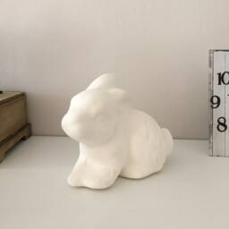 Ceramic Rabbit, Ready To Paint, Bisque, Bunny Coin Bank, Gift For Kids - thumbnail 2