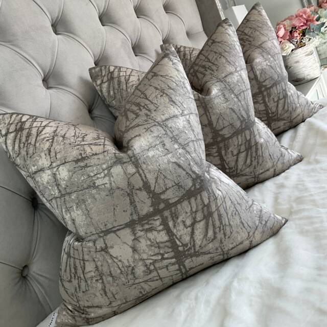 Timeless Grey Cushion Cover, Abstract Pillow Cover For Sofa Or Bed, Double Sided - Designer Fabric Kyla/John Lewis - image 1