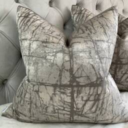 Luxurious Sheen Cushion Cover, Grey Luxury Pillow Double Sided Case, John Lewis Kyla Fabric, Bed Bedding - thumbnail 4