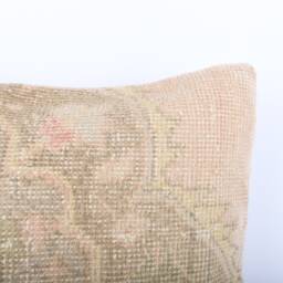 Vintage Turkish Kilim Pillow Cover 16'' Handwoven Wool Throw - thumbnail 3