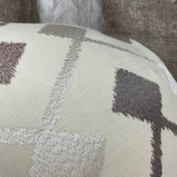Embroidered Cushion Cover - Throw Pillow Double Sided Beige Cream Sand 16 - thumbnail 3