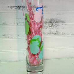 Hand Painted Flip Flop Glass Bud Vase, Flower Summer Wedding Party Favors Or Centerpiece - thumbnail 2