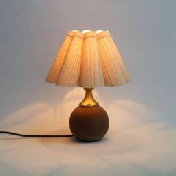 Duzy Handmade Khaki Stripes Fabric With Brown Ceramic Lamp For Home Furnishing46#