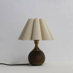 Duzy Handmade Khaki Stripes Fabric With Brown Ceramic Lamp For Home Furnishing46# - thumbnail 3