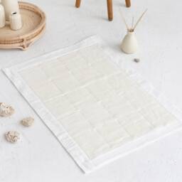 "Off-White Linen Waffle Bath Mat - Absorbent Farmhouse Bathmat - 20""x29" - thumbnail 4