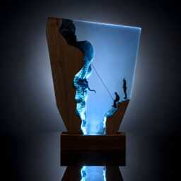 Climber Resin Lamp, Rock Climbing Led Night Light, Mountain Lover Gift Decor - thumbnail 4
