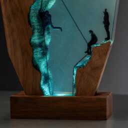 Climber Resin Lamp, Rock Climbing Led Night Light, Mountain Lover Gift Decor - thumbnail 3