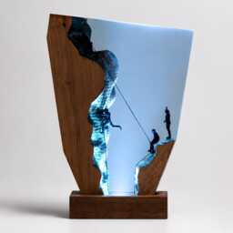 Climber Resin Lamp, Rock Climbing Led Night Light, Mountain Lover Gift Decor - thumbnail 2