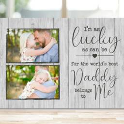 Dad Photo Gift, Father's Day First Fathers Day, Daddy New Custom Frame, Lucky Quote - thumbnail 2