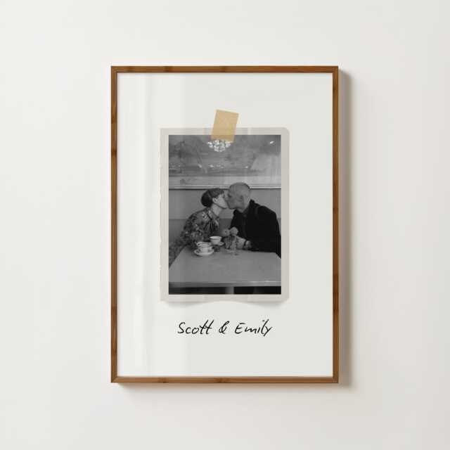 Personalised Photo Mat Polaroid Mount Style Print - Custom Gift Photobooth Keepsake Wall Art For Family, Couple, Baby Decor - image 1