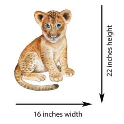 Lion Cub Wall Decals Colorful Kids Room Art - Removable & Easy, Decor, Nursery Hand Painted - thumbnail 2