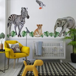Lion Cub Wall Decals Colorful Kids Room Art - Removable & Easy, Decor, Nursery Hand Painted - thumbnail 3
