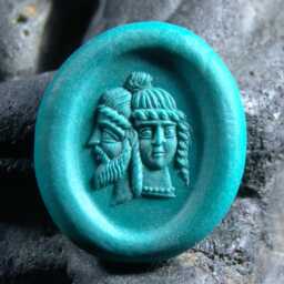 Intaglio Green Agate Handmade Engraving. Hera & Zeus. Unique - thumbnail 4