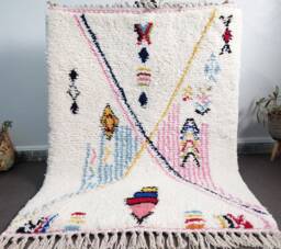 Large Colorful Wool Beni Ourain Rug, Moroccan Berber Decor - thumbnail 1