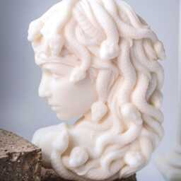 Handmade Medusa Candle Greek Goddess Art, Eco-Friendly Soy & Bee Wax - thumbnail 2