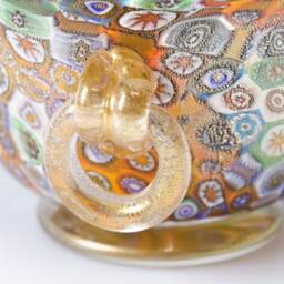 Murano Glass Vase Roman Style Murrine With Gold Leaf - thumbnail 3