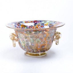 Murano Glass Vase Roman Style Murrine With Gold Leaf - thumbnail 2