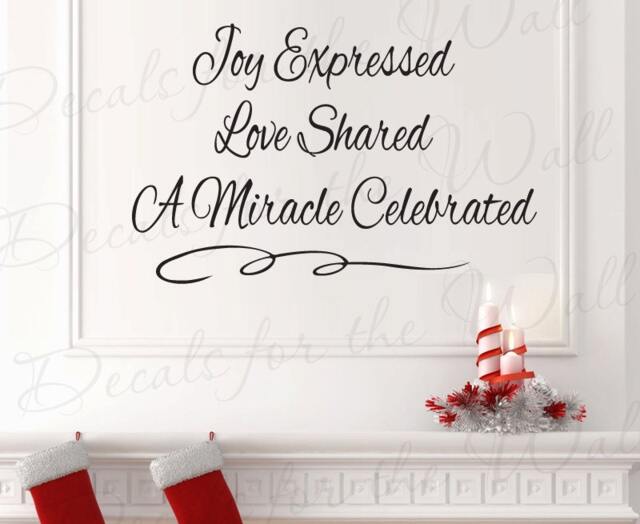 Joy Expressed Love Shared Miracle Celebrated Christmas Religious God Christ Christian Bible Wall Decal Quote Vinyl Sticker Art Decor C7 - image 1