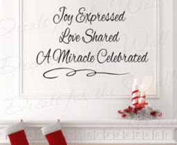 Joy Expressed Love Shared Miracle Celebrated Christmas Religious God Christ Christian Bible Wall Decal Quote Vinyl Sticker Art Decor C7 - thumbnail 1