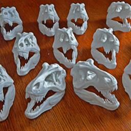 3D Printed T-Rex Skull With Base & Nametag, Dinosaur Fossil Display, Tyrannosaurus Rex Shelf Decor - thumbnail 4